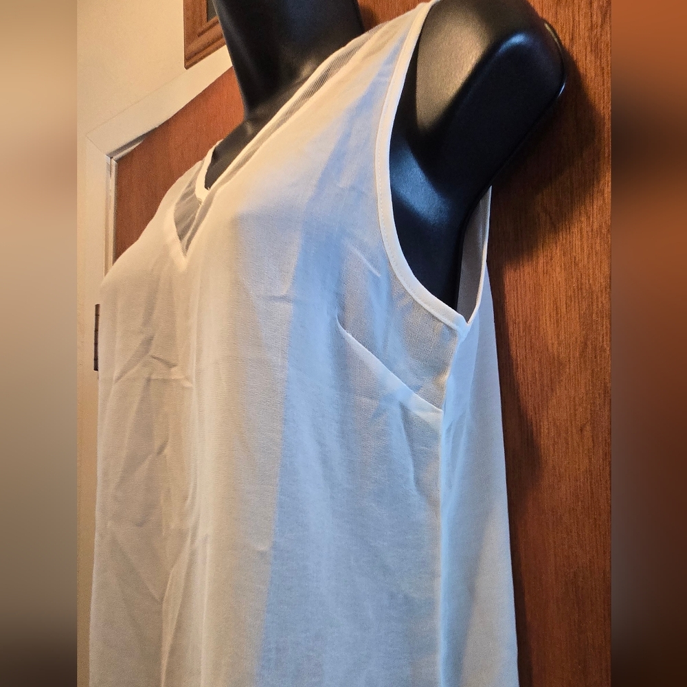 Rag & Bone Women's Sleeveless White Sheer Panel Top SzM NWT - Picture 4 of 6
